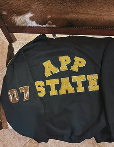 letter patch game day sweatshirt